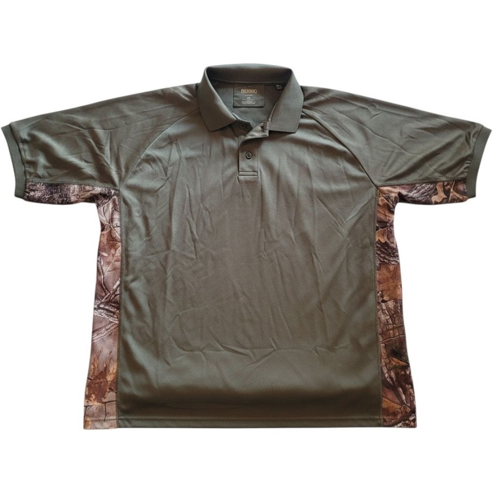 RedHead Mens Camo Patch Polo Shirt Olive‎ Green Gorpcore Outdoors Size 2XL